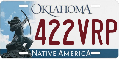 OK license plate 422VRP