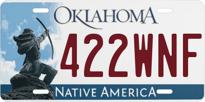 OK license plate 422WNF
