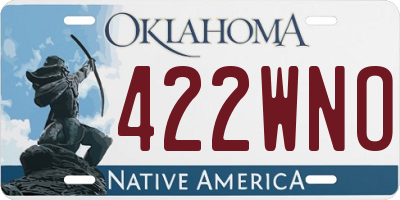 OK license plate 422WNO