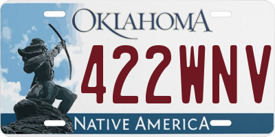 OK license plate 422WNV