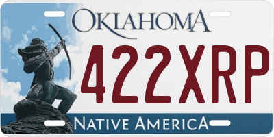 OK license plate 422XRP