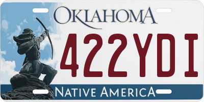 OK license plate 422YDI