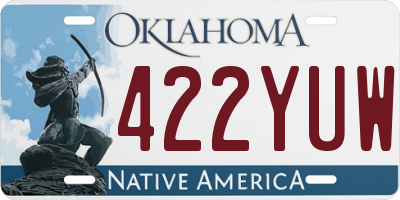 OK license plate 422YUW