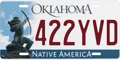 OK license plate 422YVD