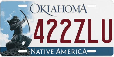 OK license plate 422ZLU