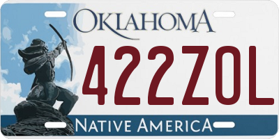 OK license plate 422ZOL