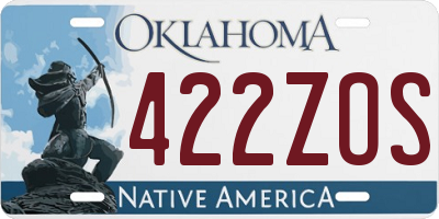 OK license plate 422ZOS