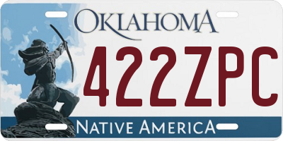 OK license plate 422ZPC