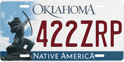 OK license plate 422ZRP