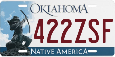 OK license plate 422ZSF