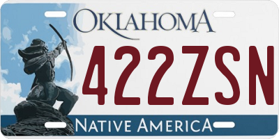 OK license plate 422ZSN