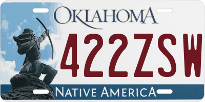 OK license plate 422ZSW
