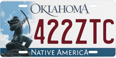 OK license plate 422ZTC