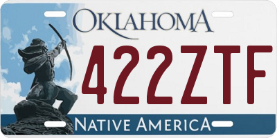 OK license plate 422ZTF