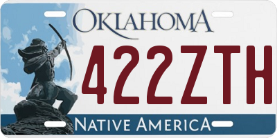 OK license plate 422ZTH