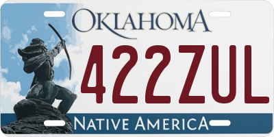 OK license plate 422ZUL