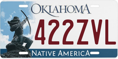 OK license plate 422ZVL