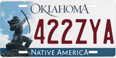 OK license plate 422ZYA