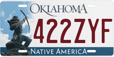 OK license plate 422ZYF