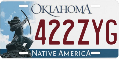 OK license plate 422ZYG