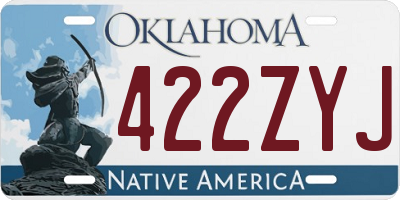 OK license plate 422ZYJ