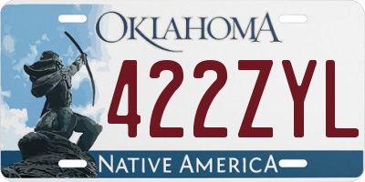 OK license plate 422ZYL