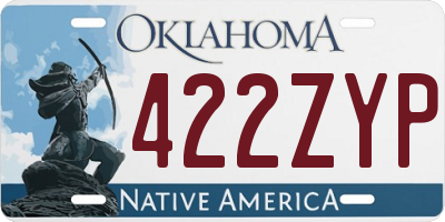 OK license plate 422ZYP