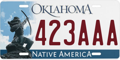 OK license plate 423AAA