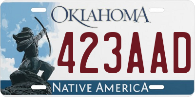 OK license plate 423AAD