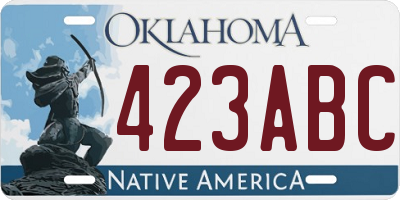OK license plate 423ABC