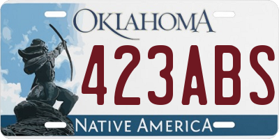OK license plate 423ABS
