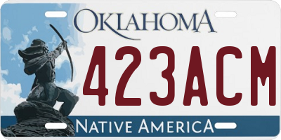 OK license plate 423ACM
