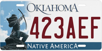 OK license plate 423AEF