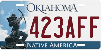 OK license plate 423AFF