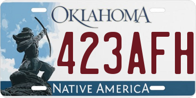 OK license plate 423AFH