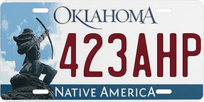 OK license plate 423AHP