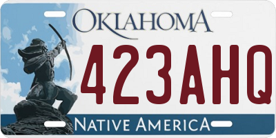 OK license plate 423AHQ