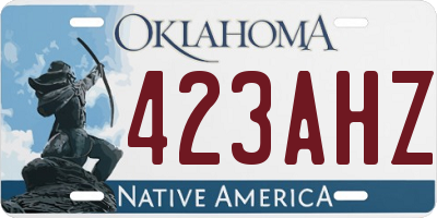 OK license plate 423AHZ