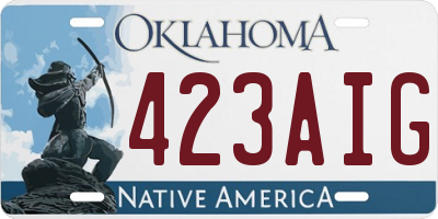 OK license plate 423AIG