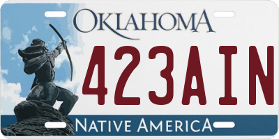 OK license plate 423AIN