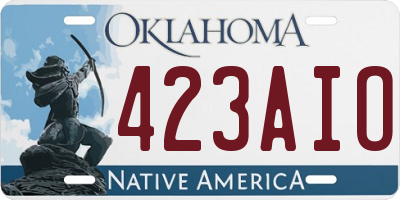 OK license plate 423AIO