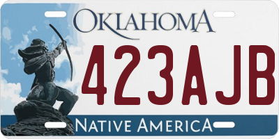 OK license plate 423AJB
