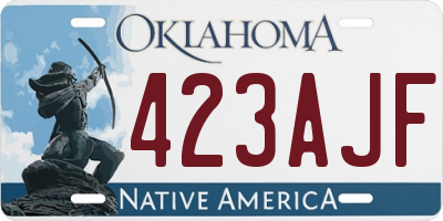 OK license plate 423AJF