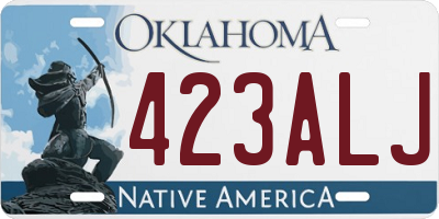 OK license plate 423ALJ