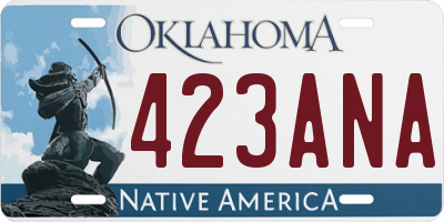 OK license plate 423ANA