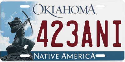 OK license plate 423ANI