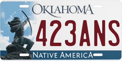 OK license plate 423ANS