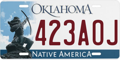 OK license plate 423AOJ