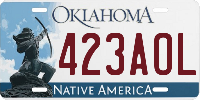 OK license plate 423AOL