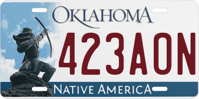 OK license plate 423AON